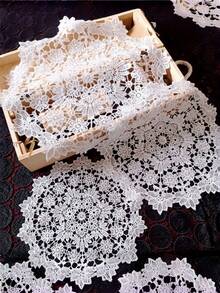 Cirelle 1pc Elegant Floral Embroidered Lace Placemats - Handmade Style Floral Doilies - Shabby Chic Table Coasters - Multicolor - View 7