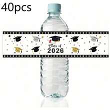 Seasonal Themed Bottle Stickers For Graduation Party, 40 Pieces, 2026 Graduation Party Decorations & Supplies - Multicolor - View 10