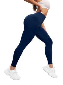 SHEIN Velisys Seamless Highly Elastic Exercise Leggings With Pockets, Sports Yoga Women Pants - Multicolor - View 7