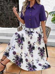 SHEIN Clasi Bộ 2 món gồm váy in họa tiết và áo sơ mi in họa tiết da báo dành cho nữ, trang phục mùa hè. - Nhiều màu - Xem 8