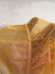 Napfluff 蕾丝拼接缎面扇形镂空高开衩性感女士吊带睡裙 - 白色 - 查看 8