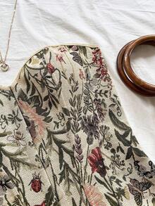 SHEIN PETITE CURVE 大尺碼女款不對稱花卉束胸上衣，夏季 1950 年代復古風，適合野餐、婚禮賓客、約會之夜、度假、派對、Y2K - 彩色 - 查看 2
