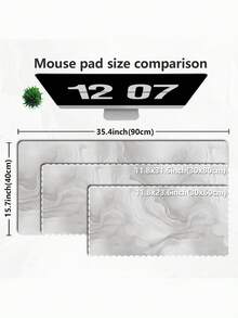 1 件装大号仿大理石纹白色/灰色游戏鼠标垫和桌垫 - XL/XXL 加长防滑橡胶底座，耐用且可水洗表面（适用于 PC、笔记本电脑、办公室、电脑桌） - 大理石纹键盘保护垫，游戏玩家的理想之选 - 多色 - 查看 6