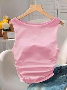 Comfortcana Casual Minimalist Pink Tank Top, Suitable For Summer,Summer Top - Pink - View 6