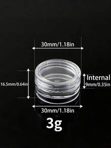50/100 Mini Transparent Cream Cans (3g / 5g) - Empty Plastic Cosmetic Cans, Transparent Sample Bottles, Suitable For Eyeshadow Cream And Lip Balm, Travel Essential Cosmetic Sample Cans, Perfect For Thanksgiving, Halloween And Christmas. - Clear - View 2