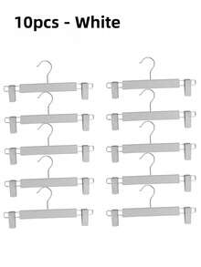 Pack Of 10/20 Black And White Multi-Functional Non-Marking Clothes Clips, Pants Hangers, Pants Clips, Non-Marking Anti-Slip Wardrobe Pants Hangers, Underwear Clips, Skirt Clips Storage Rack - Multicolor - View 7