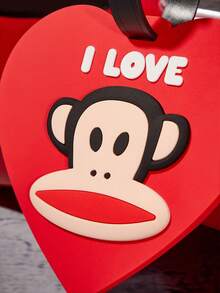 Paul Frank X SHEIN Cartoon Pattern Luggage Tag, Name Tag, Bag Hanger, Travel Anti-Loss Boarding Pass, Bag Charm - Red - View 6