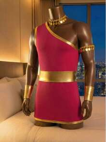 DrisQ 男士性感角色扮演服装，亲密氛围制服 - 酒紅色 - 查看 1