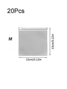 Bộ 5/20 túi, túi đựng cáp dữ liệu trong suốt mờ, hộp sắp xếp cáp sạc, túi mờ có khóa kéo, túi tự niêm phong, túi đựng đồ du lịch, túi đựng mỹ phẩm, túi đựng đồ dùng du lịch, hộp đựng mỹ phẩm dung tích lớn, có thể đựng son môi, cọ trang điểm, sản phẩm chăm sóc da, điện thoại di động, tiền xu, vật dụng nhỏ, thích hợp cho nhiều dịp như ở nhà, làm quà tặng, kỳ nghỉ và lễ hội (Halloween, Giáng sinh), phong cách Bohemian. - Trong sáng - Xem 8