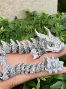 MINKOJA 一款3D打印的30厘米仿真双眼双角小龙模型玩具,可作为减压玩具、感官玩具、软萌玩具或儿童玩具,是课后、圣诞节、生日和节假日的绝佳礼物。(眼睛颜色随机) - 彩色 - 查看 12