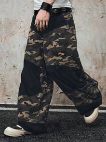 ROMWE MEN Street Life Quần jeans nam ống cong phối họa tiết rằn ri. - Nhiều màu - Xem 6