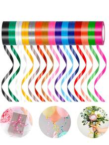 1 Roll Curly Ribbon, A Variety Of Colored Balloon Ribbons, Used For Handicrafts, Bows, Gift Packaging Ribbons, Floral Arrangements, Wedding Parties, And Holiday Art Crafts Decoration - ribbon - View 2