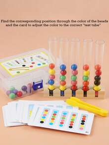Kindergarten Test Tube Bead Clipping Toy For Children's Color Recognition, Hand Movement Training, Grasping, Early Education, And Brain Development. - Multicolor - View 13