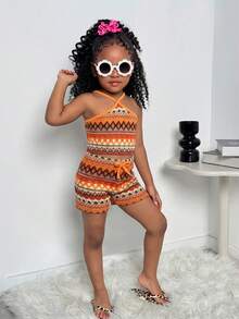 SHEIN Conjunto de 2 piezas de chaleco y pantalones de punto en degradado - Multicolor - Ver 4