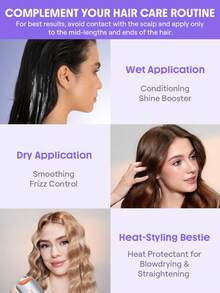 SHEGLAM HAIR On The Glow 1 分鐘空氣感秀髮冰糕-25g，保濕免洗護髮素，免洗護髮霜，熱定型保護，免沖洗，不傷發，輕盈不油膩，輕盈冰糕質地，雙重功效配方，保護和修復輕微受損、易捲曲的頭髮 禮物 粉紅色的 化妝品 海灘 節慶 護髮 Y2K 假期 夏天 美髮配件 重返校園 家 - 淡紫色 - 查看 11