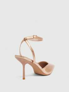CUCCOO SZL Sepatu Hak Lancip Bertali Pergelangan Kaki Warna Champagne untuk Wanita, Cocok untuk Beraktivitas Sehari-hari, Kencan, Pesta, Pernikahan, Liburan, Sepatu Musim Semi, Cocok untuk Liburan Musim Semi, Paskah dan Natal - Sampanye - View 3