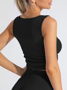Velisys Velisys 3pcs Women's White And Brown,Black Seamless Sleeveless Stretchy Tank Tops,Summer Athleisure Pilates Yoga Golf Running Fitness Casual Sports Tops - Multicolor - View 5