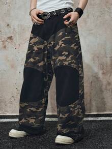 ROMWE MEN Street Life Quần jeans nam ống cong phối họa tiết rằn ri. - Nhiều màu - Xem 4