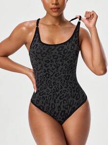 Seamluxe SHEIN Sport Sport-bodyar för kvinnor - Svart - Visa 4