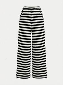 SHEIN 少女百搭蝴蝶图案长袖上衣和裤子两件套，浅灰色 - 黑與白 - 查看 5