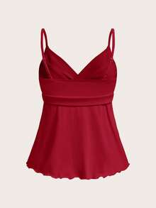 Top de verano para mujer, estilo casual minimalista versátil para uso diario, fiesta, aeropuerto, con estampado de rayas azules y blancas, apto para uso al aire libre - Rojo - Ver 4