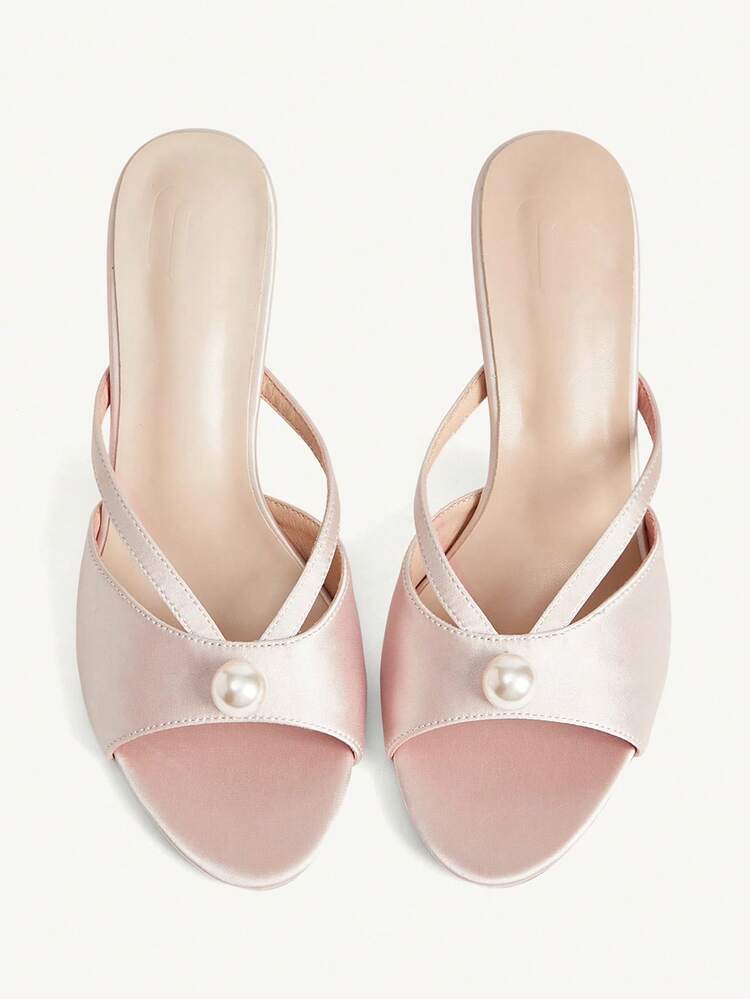 CUCCOO CHICEST Women Shoes Summer And Summer New Beige Lace Pearl Ankle Strap Women's High Heel Sandals Fashion Comfortable Versatile Sexy Party Banquet Wedding Women's Sandals Sandals Wedding Shoes Wedding Shoes Summer Shoes Bride Shoes