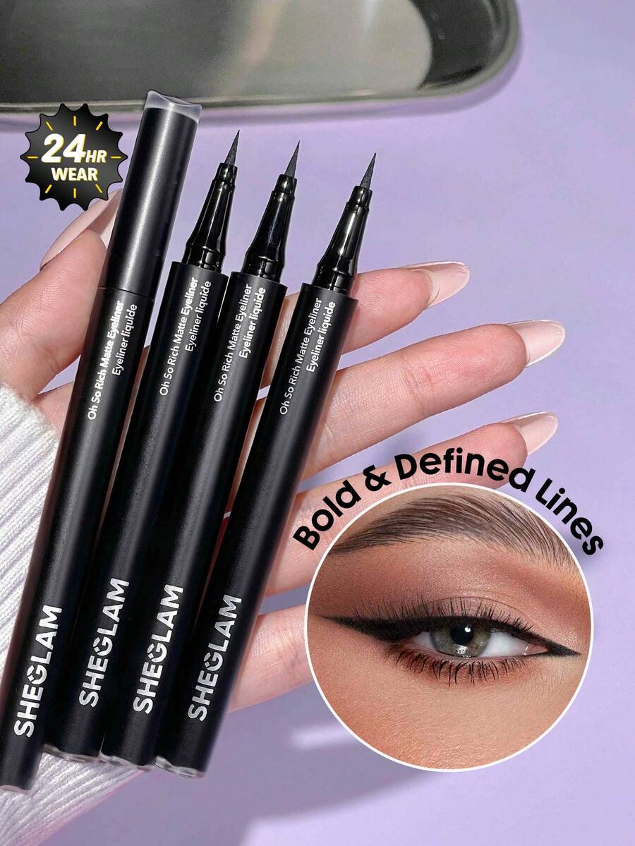 SHEGLAM Oh So Rich Matte Eyeliner Kohl Kajal Henna Brand Beauty Makeup Face Paint Cosmetic For Women Girls Perfect For Spring Summer Ideal For Y2K Fancy Fashion Suitable For Birthday Mother'S Day Gift Rave Party Ready Best Color - Black - View 1