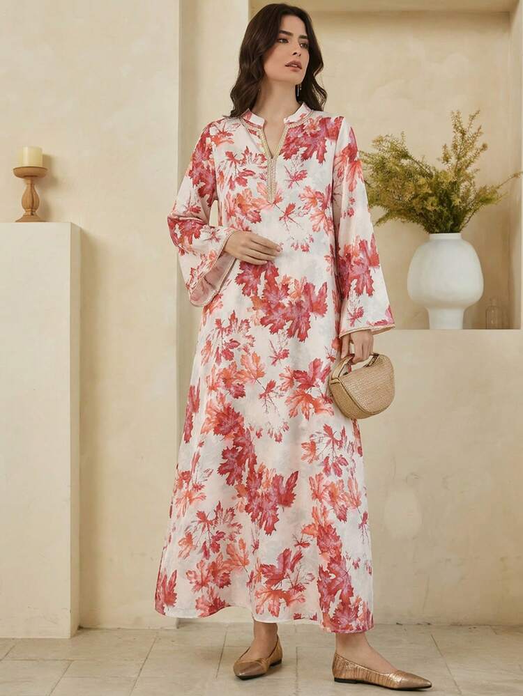Women's Loose Bohemian Red Dress, Lightweight Commuting Workwear Elegant Casual Dress, Spring & Summer Sun Dresses For Women Vacation Outfits Women