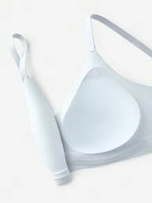 LUVLETTE Dream Curve Air 無線無縫透氣薄紗深V無痕內衣 藍色 輕盈黏性 基本款 SizeFreedom 胸罩 青少年/女孩/童用 - 藍色 - 查看 9