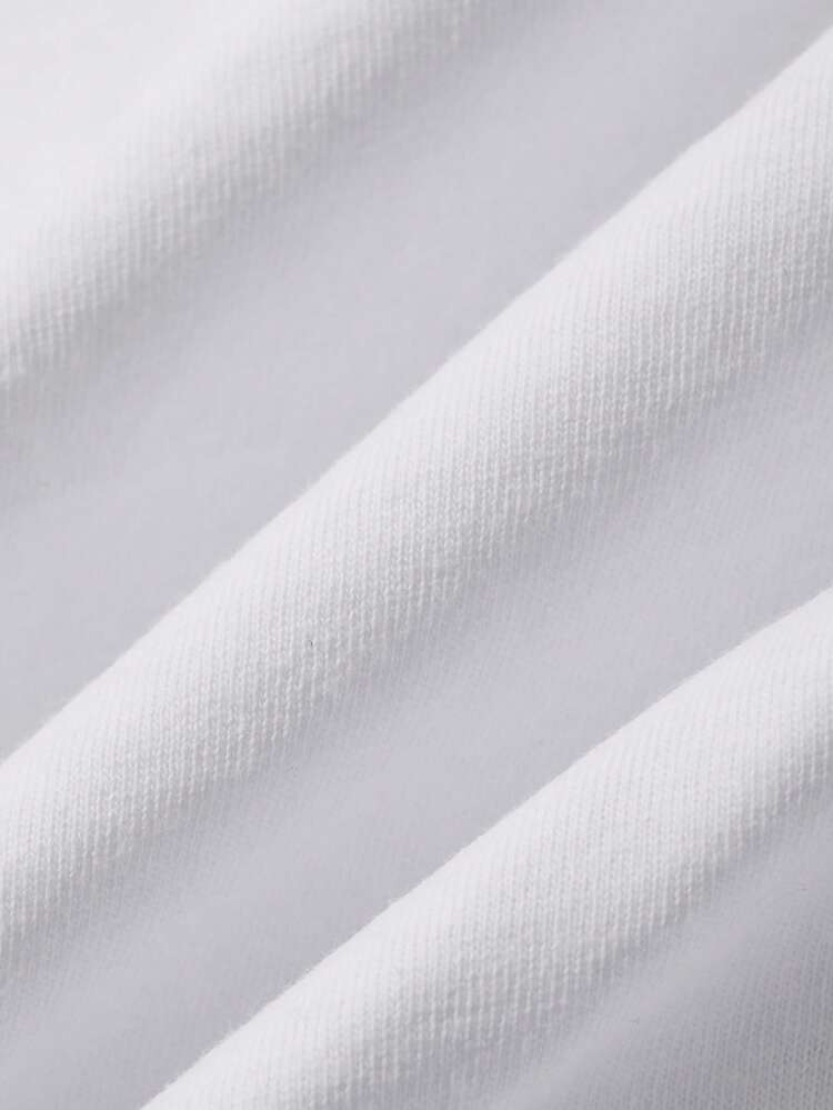 Women's Lace Patchwork Fitted Casual White T-Shirt