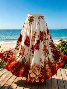 GlowEve 女士优雅印花A字裙，夏季 - 彩色 - 查看 6