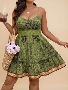 Travachic Plus Size Minimalist Printed Camisole Dress - Multicolor - View 4