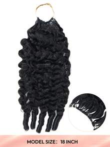Boho Braids 缅甸卷发 60克 50束 女士钩编发 14-22英寸 缅甸卷发束 100% Remy真人发 预先分离 隐形奇迹结 羽毛钩编真人发 波西米亚风接发 自然黑 1B# - S1B - 查看 3
