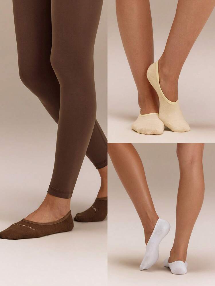 3 Pair Cool Step No-Show Socks With Non-Slip Grips Summer Vacation Holiday Daily Casual Wear