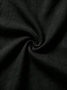SHEIN LUNE 女士休闲简约棉质衬衫，适合夏季穿着 - 黑色 - 查看 6