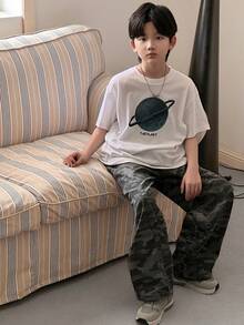 Dazy Kids Tween Boys' Camouflage Print Pocket Denim Jeans - Army Green - View 2