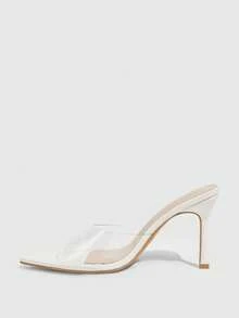 CUCCOO SZL Women's Fashion Pointed Clear Glass Gold Stilettos, Suitable For Dinner Parties, Commutes, Parties, Crystal Open-Toed High-Heeled Sandals Summer Shoes - White bs - View 4