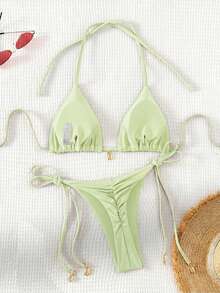 Swim Basics 2025 女士沙滩度假比基尼套装 - 薄荷綠 - 查看 6