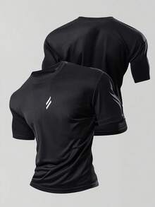 Manfinity Sport Corelite Áo thun nam tay ngắn, nhanh khô, thích hợp cho thể thao mùa hè, chạy bộ, tập thể dục. - màu đen - Xem 1