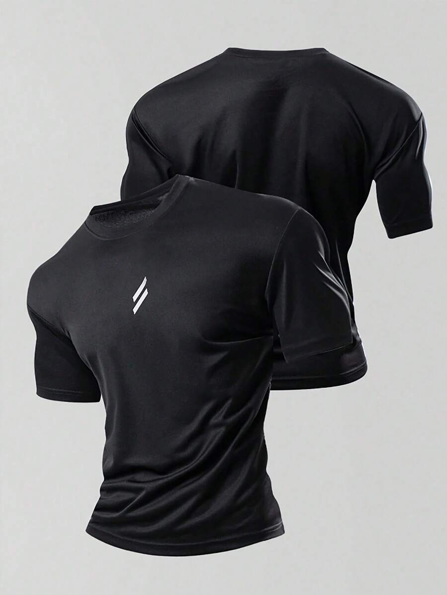 Manfinity Sport Corelite Áo thun nam tay ngắn, nhanh khô, thích hợp cho thể thao mùa hè, chạy bộ, tập thể dục. - màu đen - Xem 1
