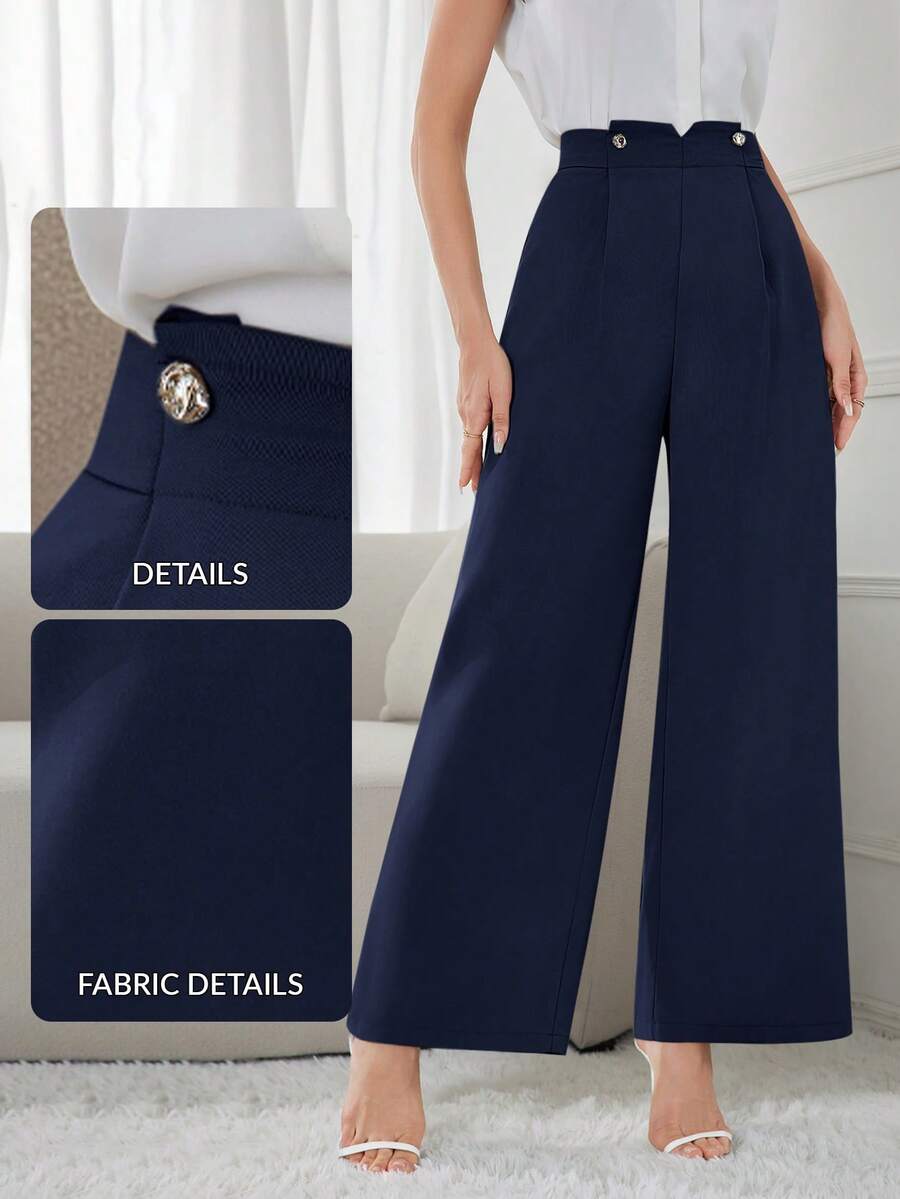Modelyn Women's Solid Color Casual Pants, Simple And Fashionable For Daily Wear