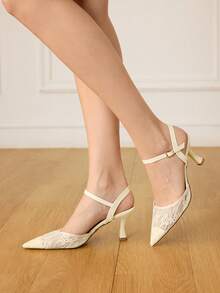 CUCCOO HITCHD Women's Pointed Toe Buckle Design Elegant Wedding High Heels - Mustard Yellow - View 4