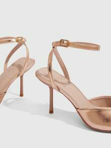 CUCCOO SZL Sepatu Hak Lancip Bertali Pergelangan Kaki Warna Champagne untuk Wanita, Cocok untuk Beraktivitas Sehari-hari, Kencan, Pesta, Pernikahan, Liburan, Sepatu Musim Semi, Cocok untuk Liburan Musim Semi, Paskah dan Natal - Sampanye - View 5