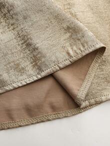 Ellegaria. 奢华镀金缎面领带领设计衬衫 - 金色 - 查看 7