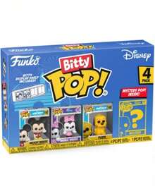 Funko Bitty Mini Vinyl Figure 4 Packs Collectible Set, Classic Cartoon Mouse, Bow-Wearing Mouse, Yellow Puppy And Mystery Character, Micro Size Display Figures With Shelf Case, Cute Desktop Decoration Gift Idea - Multicolor - View 10
