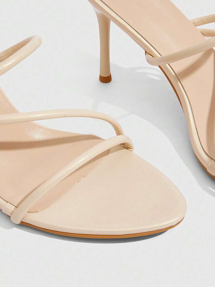 CUCCOO SZL Women Shoes Women's High-Heeled Sandals Spring And Summer New Thin Strap Round Toe Thin Heel High-Heeled Sandals Temperament PU Leather Multi-Color Strap Daily Commute Dating Party Sexy Elegant Women's Shoes Summer Shoes