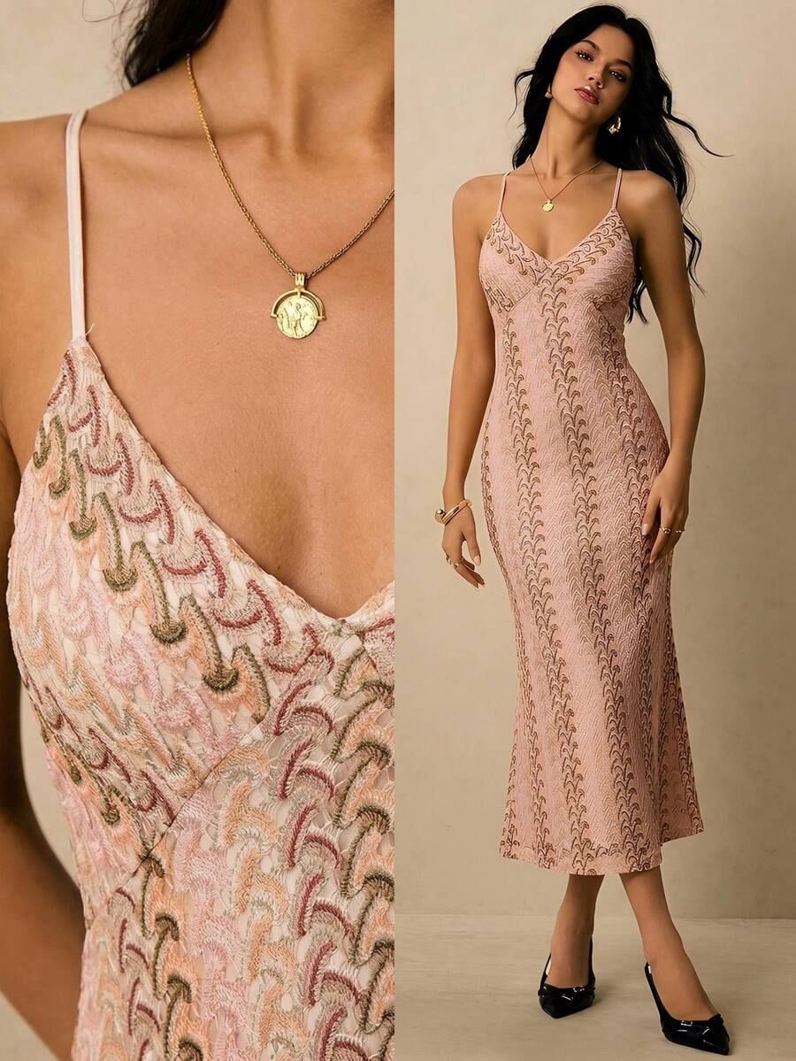 Poéselle 女士休闲条纹吊带连衣裙，适合度假