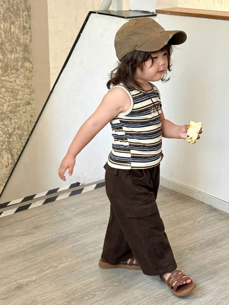 DAZY Quần jean dáng rộng thoải mái cho bé gái - màu nâu - Xem 1