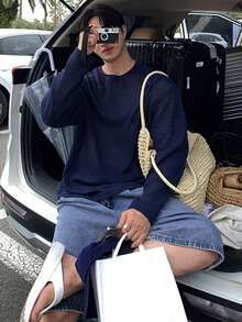 DAZY Pantalones cortos de mezclilla azul desgastados y desgastados para hombre, verano - Azul - Ver 6