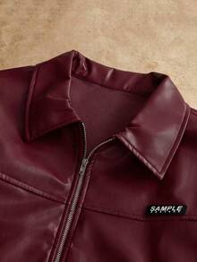 HIMLAND Camisa casual de manga larga con cremallera y ajuste holgado para hombre, para otoño e invierno - Burdeos - Ver 3
